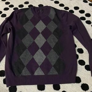 Purple argyle sweater